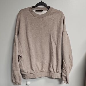 Essentials Fear Of God Relaxed Crewneck Sweatshirt w/Pockets Sz Large OATMEAL #1